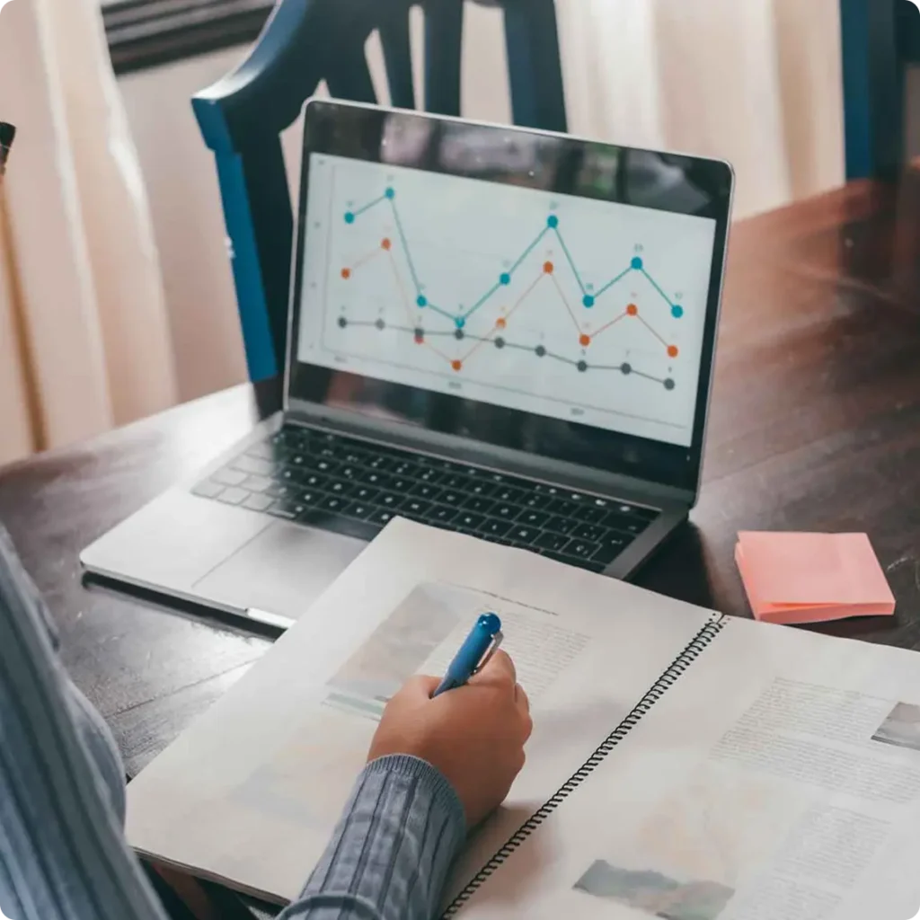 Individual working on a laptop