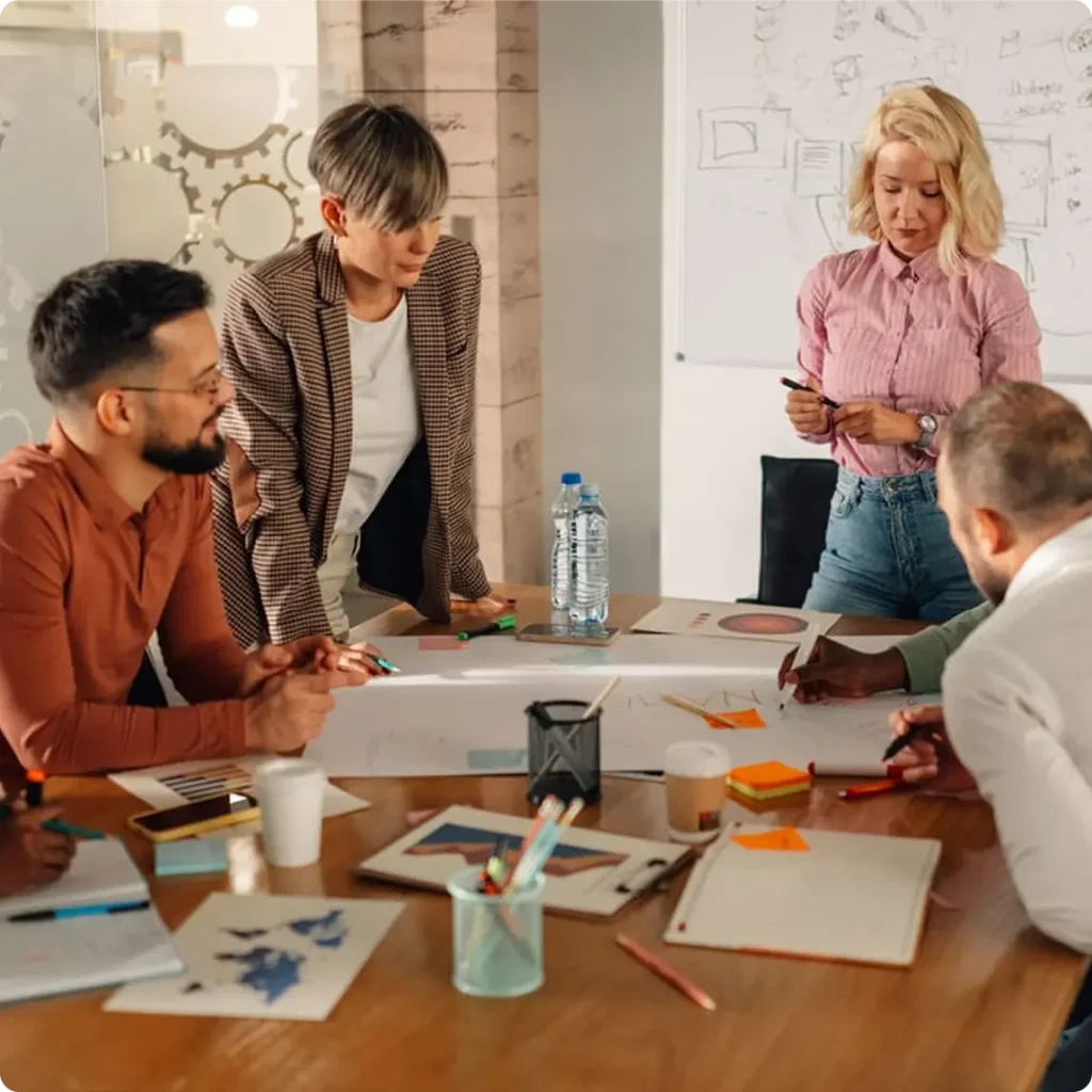 Several individuals seated at a table