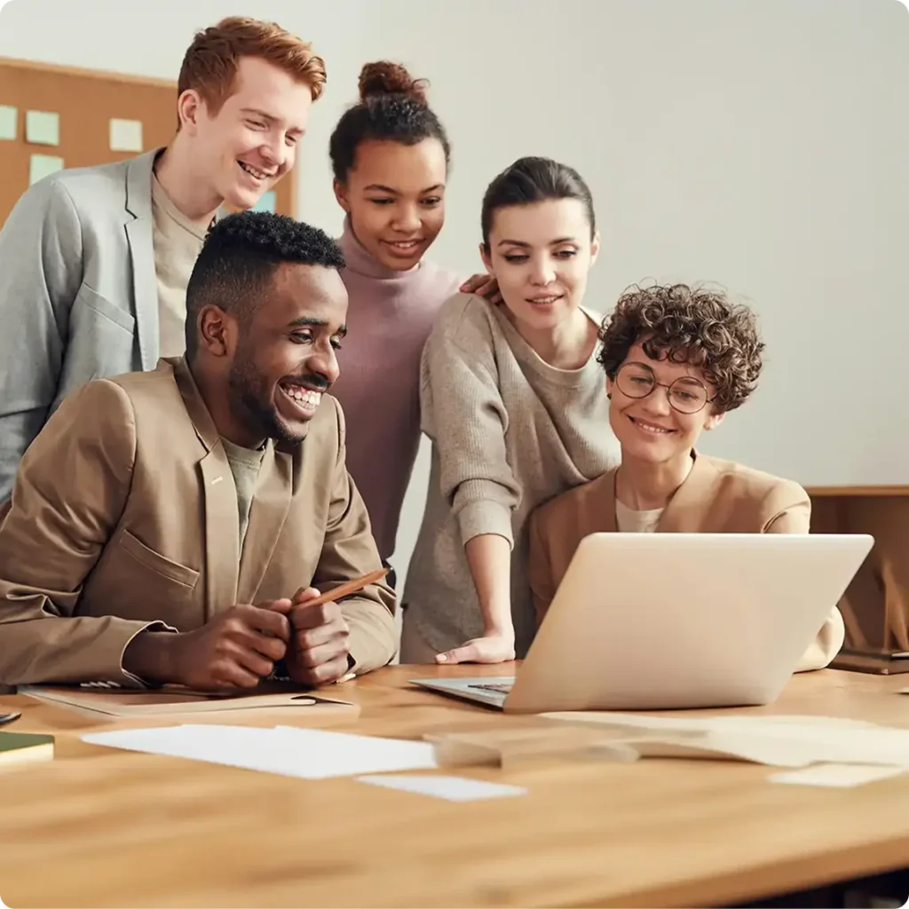 Several individuals engaged in teamwork